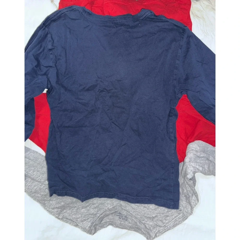 Ralph Lauren bundle‎ 3 long sleeve boys tshirts blue, red and gray size 10-12